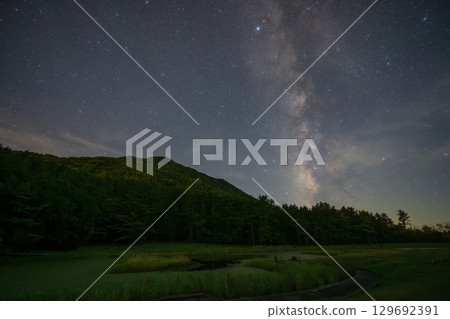 A very beautiful starry sky at Mt. Sanbe in Shimane Prefecture, Japan A very beautiful starry sky at Mt. Sanbe in Shimane Prefecture, Japan 129692391