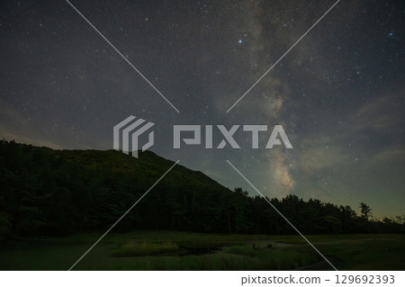 A very beautiful starry sky at Mt. Sanbe in Shimane Prefecture, Japan A very beautiful starry sky at Mt. Sanbe in Shimane Prefecture, Japan 129692393