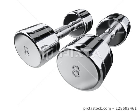 Two blank Round Dumbbells with number 8, chrome weightlifting gym equipment Two blank Round Dumbbells with number 8, chrome weightlifting gym equipment 129692461