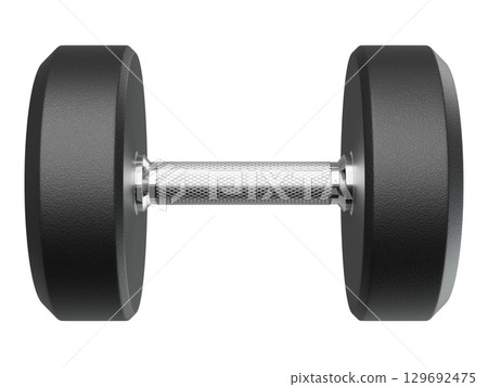 Blank Round Rubber Dumbbell, weightlifting gym equipment side view Blank Round Rubber Dumbbell, weightlifting gym equipment side view 129692475