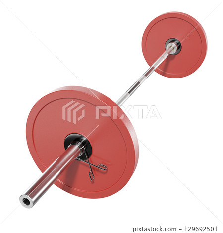 Cast Iron Olympic Adjustable Barbell, weightlifting gym equipment, side view 129692501