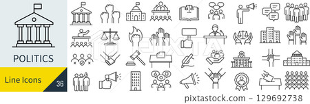 Politics icon set 129692738