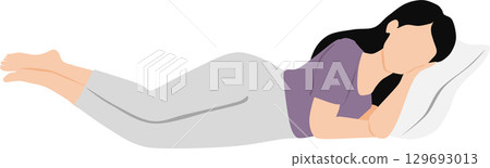 一個女人睡午覺的插圖 129693013