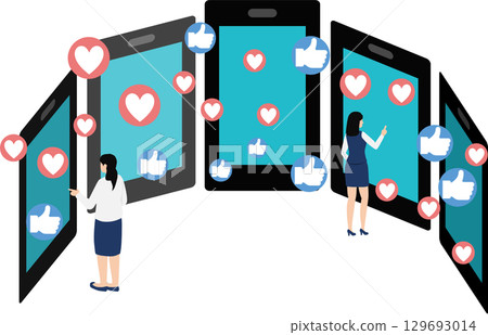 Influencer graphic material illustration Influencer graphic material illustration 129693014