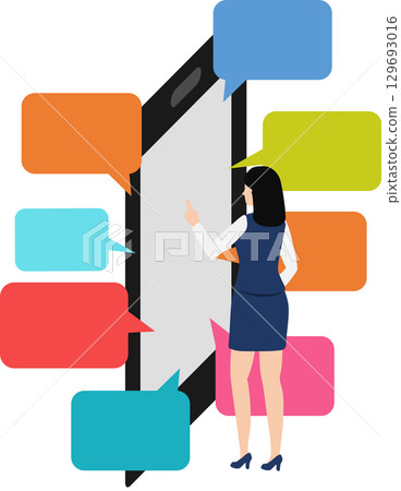 影響者圖形素材插圖 129693016