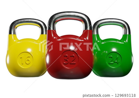 Set of different Olympic kettlebells, blank cast iron powerlifting equipment Set of different Olympic kettlebells, blank cast iron powerlifting equipment 129693118