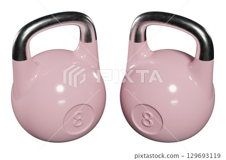 Pair of Olympic kettlebells, heavy cast iron powerlifting equipment, number 8 Pair of Olympic kettlebells, heavy cast iron powerlifting equipment, number 8 129693119