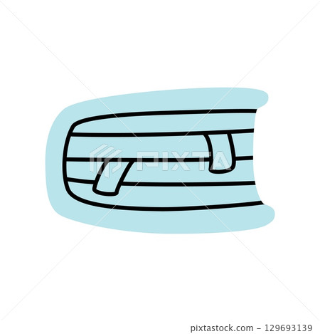 Doodle book with bookmark icon hand drawn in a modern minimalistic style 129693139