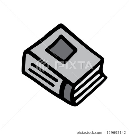 Doodle book icon hand drawn with black line in freehand style and colored grey 129693142