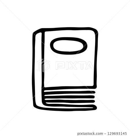 Doodle book icon hand drawn with black line in freehand style 129693145