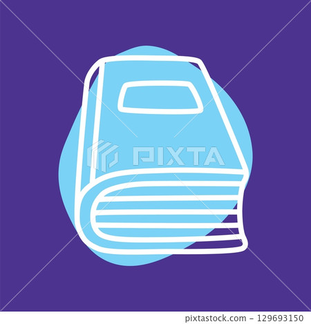 Doodle book icon hand drawn with thin line and colorful blob 129693150