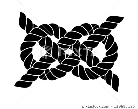 Sailor nautical rope knot isolated on white background 129693156