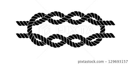 Sailor nautical rope knot isolated on white background 129693157
