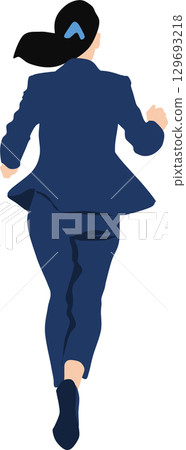 一個正在跑步的女商人的插圖 一個正在跑步的女商人的插圖 129693218