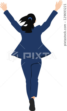 一個正在跑步的女商人的插圖 一個正在跑步的女商人的插圖 129693221