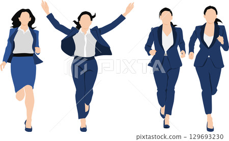 一個正在跑步的女商人的插圖 129693230