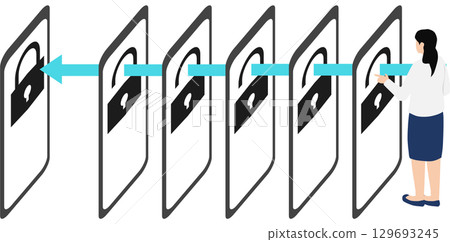 Cyber security illustration Cyber security illustration 129693245
