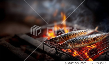 Salt-grilled saury 129693513