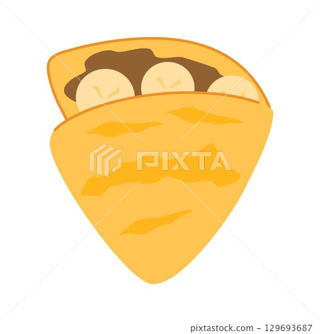 crepes or blinis with chocolate banana cream illustration crepes or blinis with chocolate banana cream illustration 129693687