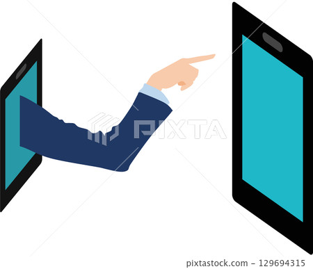 Illustration of a company using social media 129694315