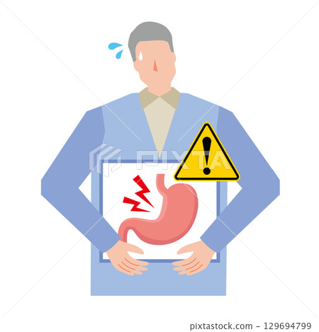 Man with upset stomach 129694799
