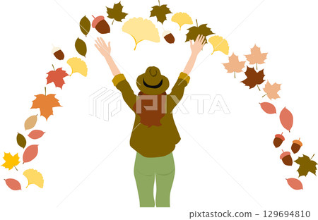 下落的葉子的例證在秋天 下落的葉子的例證在秋天 129694810