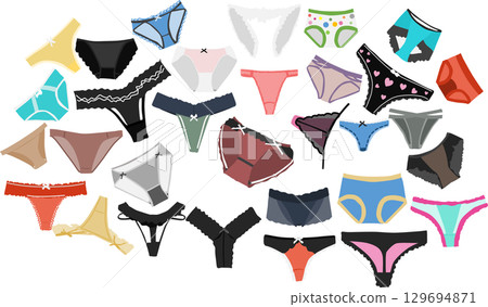 Illustration of messy underwear 129694871
