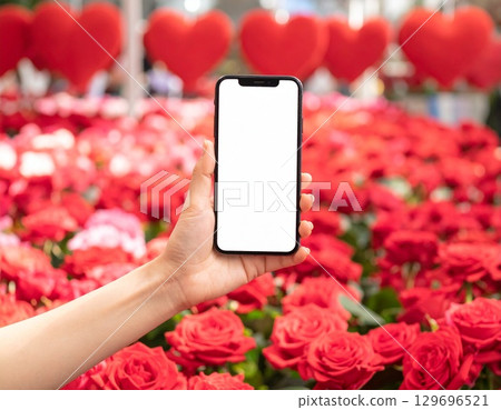 Smartphone hand 129696521