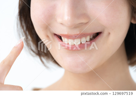 Dental care, mouth, young woman Dental care, mouth, young woman 129697519