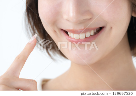 Dental care, mouth, young woman Dental care, mouth, young woman 129697520