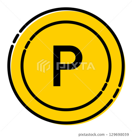 點硬幣圖示插畫簡單向量素材黃金 129698039