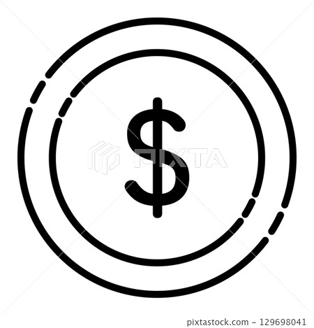 美元硬幣圖示插畫簡單向量素材單色 129698041