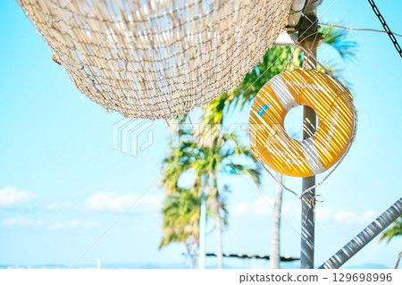 Summer sky and swim ring Summer sky and swim ring 129698996