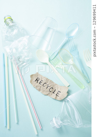 Image of plastic waste recycling Image of plastic waste recycling 129699411