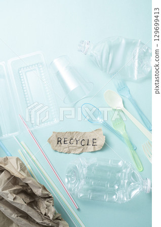 Image of plastic waste recycling 129699413