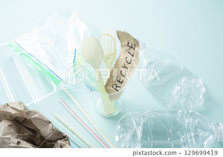Image of plastic waste recycling 129699419