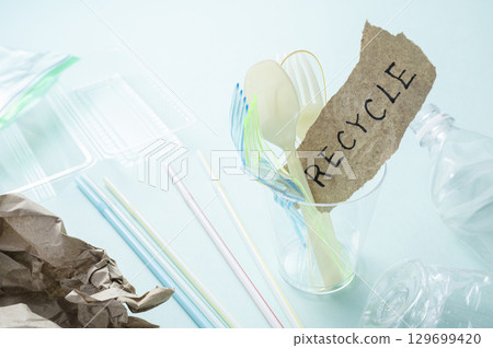 塑膠廢棄物回收的圖像 129699420