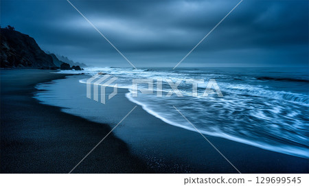 Quiet coast before dawn 129699545