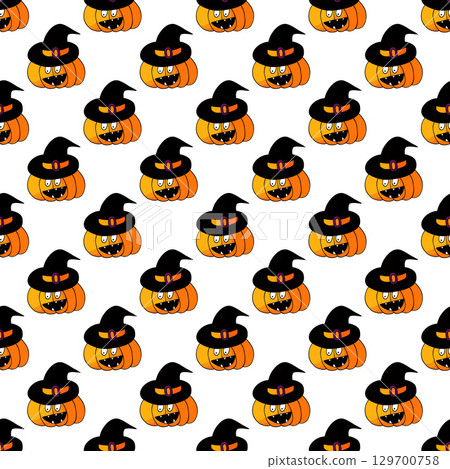 Halloween seamless pattern in hand draw style 129700758
