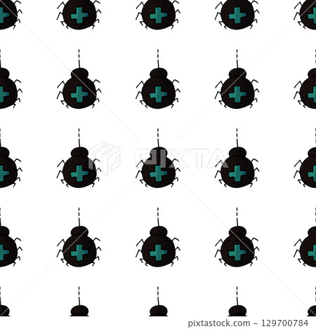 Halloween seamless pattern in hand draw style Halloween seamless pattern in hand draw style 129700784