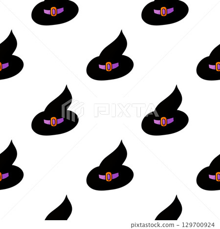 Halloween seamless pattern in hand draw style 129700924