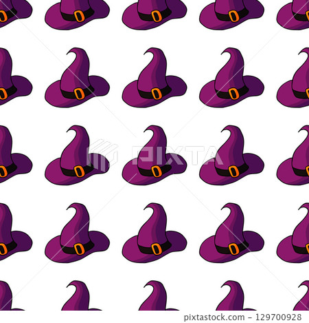 Halloween seamless pattern in hand draw style Halloween seamless pattern in hand draw style 129700928