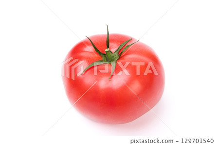 fresh and ripe red tomato isolated on white 129701540