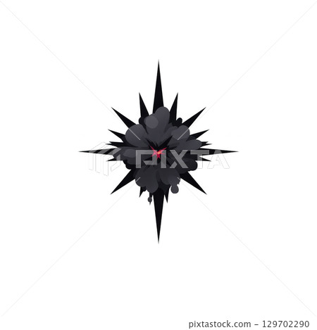 Dark, abstract starburst design with central red accent, featuring sharp, jagged edges and symmetrical pattern. image conveys sense of mystery and intensity Dark, abstract starburst design with central red accent, featuring sharp, jagged edges and symmetrical pattern. image conveys sense of mystery and intensity 129702290