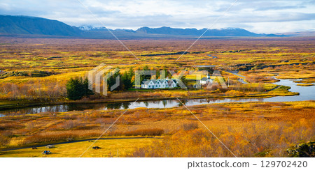 thingvellir national park in iceland. fall nature of icelandic landscape. thingvellir nature. Thingvellir Park river. river in autumn iceland. autumn nature environment. thingvellir autumn landscape thingvellir national park in iceland. fall nature of icelandic landscape. thingvellir nature. Thingvellir Park river. river in autumn iceland. autumn nature environment. thingvellir autumn landscape 129702420