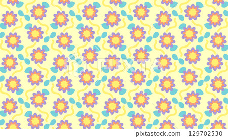 Retro floral pattern yellow 16:9 Retro floral pattern yellow 16:9 129702530
