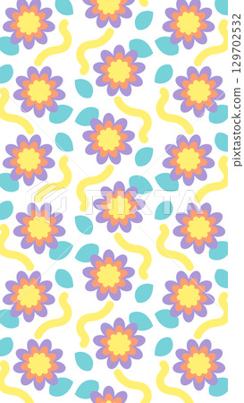 Retro floral pattern 16:9 transparent vertical Retro floral pattern 16:9 transparent vertical 129702532
