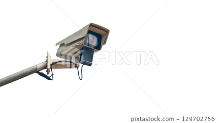 Cutout of Security Camera with Clipping Path Cutout of Security Camera with Clipping Path 129702756