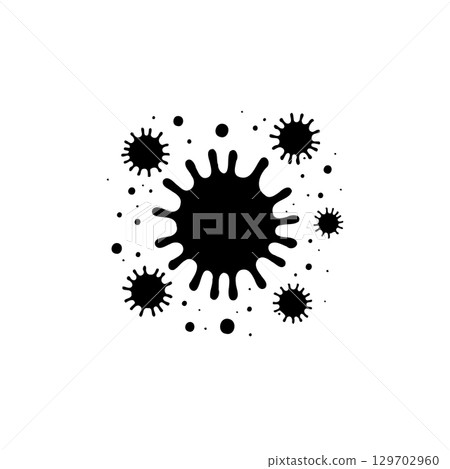 Coronavirus outbreak vector icon illustration symbolizing global pandemic threat 129702960