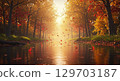 Landscape with autumn leaves 129703187